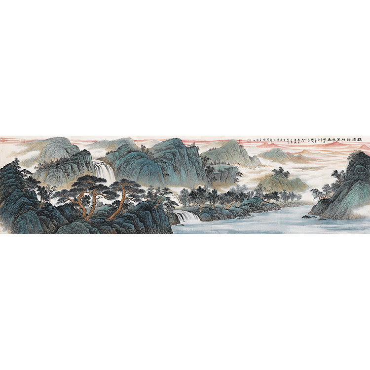 Wu Guang Jinxiu Shenzhou 65X246cm Landscape Chinese painting printing Rice paper inkjet calligraphy and painting copy custom painting core