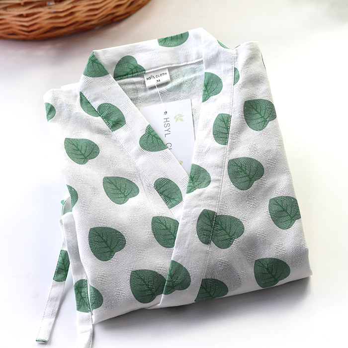 Bộ đồ ngủ cotton Nhật Bản mềm mại dễ thương rời khỏi váy ngủ và áo choàng kimono áo choàng gió dịch vụ nhà đồ ngủ xuyên thấu