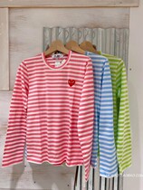  Counter CDG PLAY 2020 new color classic stripe long womens long-sleeved TEE