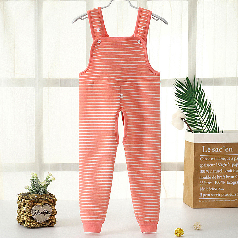 trẻ em mùa đông với eo cao quần ấm bé cộng với bông bụng mở quần bé jumpsuit bông đồ lót.