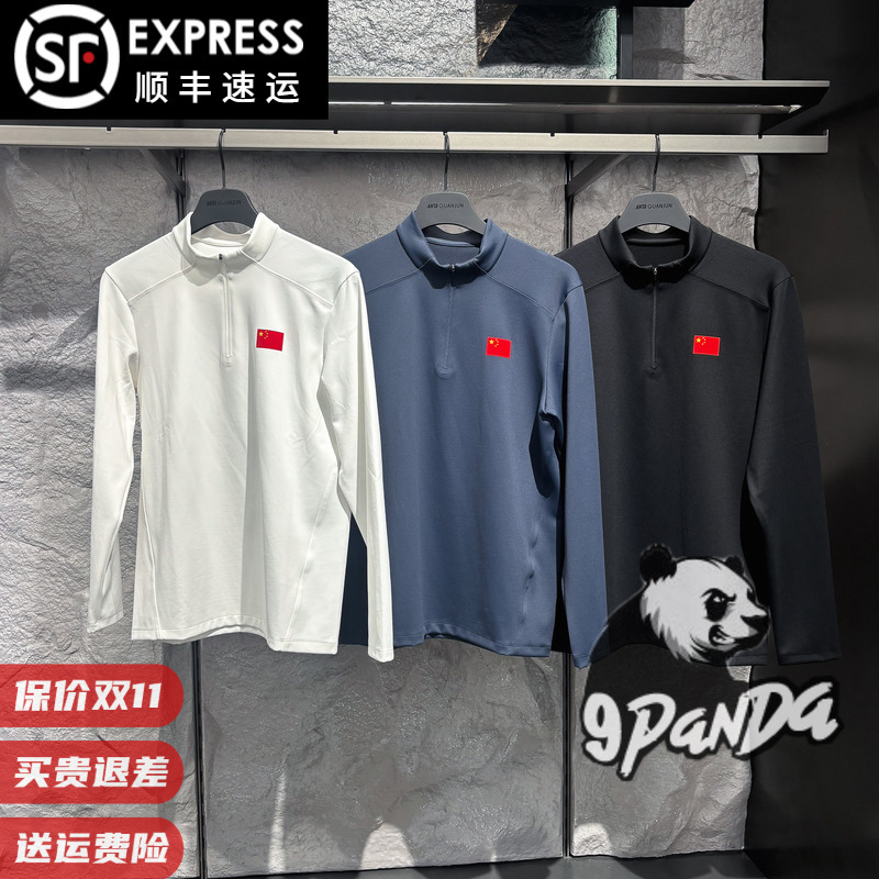 Anta Champion 2025 Winter New Men's Stand Collar Sports T-Shirt Long Sleeve Knitwear Authentic Product 152540407