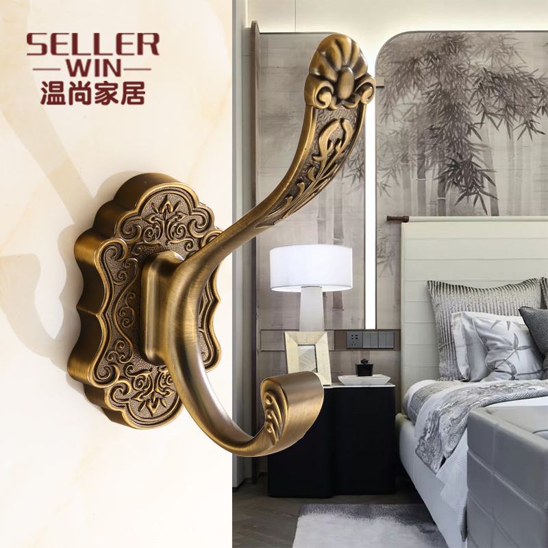 Chinese style hanging clothes hook retro style decoration towel clothes hanger free from punching clothes hat hook single hook wall-hanging