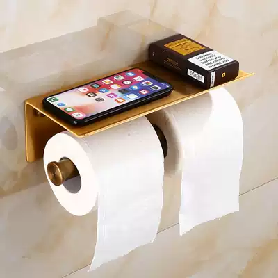 Nordic mobile phone tissue rack roll toilet paper holder non-perforated retro toilet paper rack wall-mounted rack toilet paper holder toilet paper holder lengthened