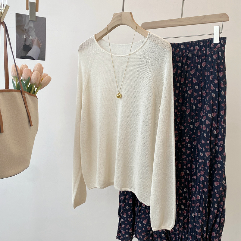 26 Early Spring New Arrivals Seamless One-Piece Washi Sand Long-Sleeved Knitted Blouse for Women, Refreshing and Breathable High-Quality Top