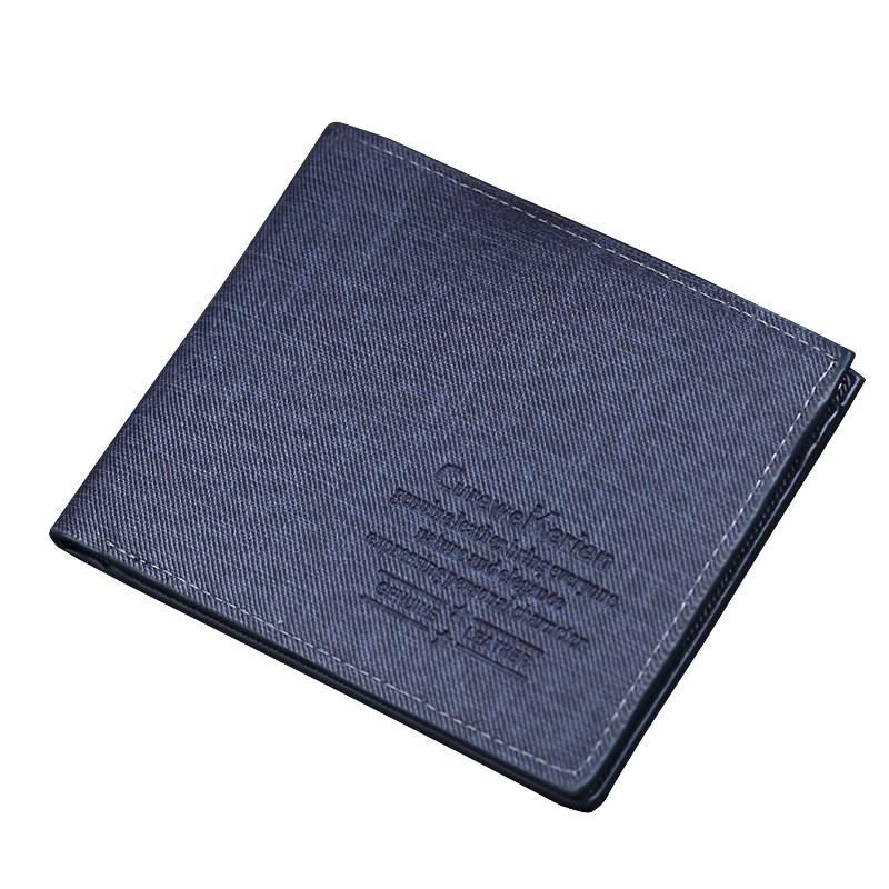 Wallet của nam giới ngắn denim vải trẻ siêu mỏng của nam giới sinh viên ví thời trang Saon nhỏ tiền kẹp thủy triều nam