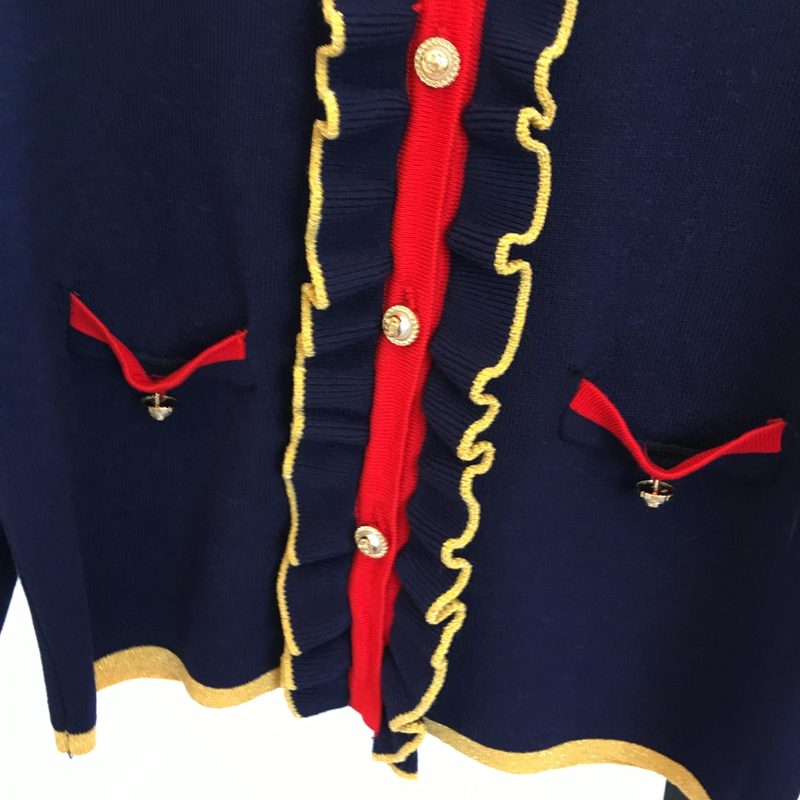 2018 đầu mùa thu mới hương thơm nhỏ bằng gỗ tai dệt kim dài tay áo khoác cardigan + váy đan phù hợp với phụ nữ trang phục mùa đông cho nữ