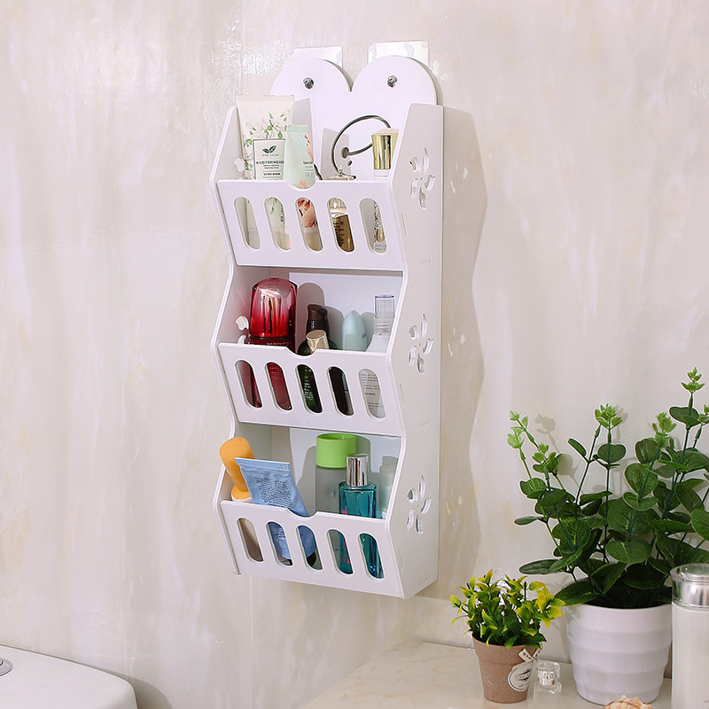 Bathroom Wall-mounted Small Shelve Makeup Room Wall Containing Suction Wall Type Shelf Free Bedside Containing Deck Shelf