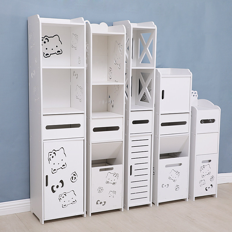 Toilet side cabinet Side cabinet storage rack Powder room floor storage cabinet Toilet storage cabinet Narrow cabinet Waterproof finishing rack