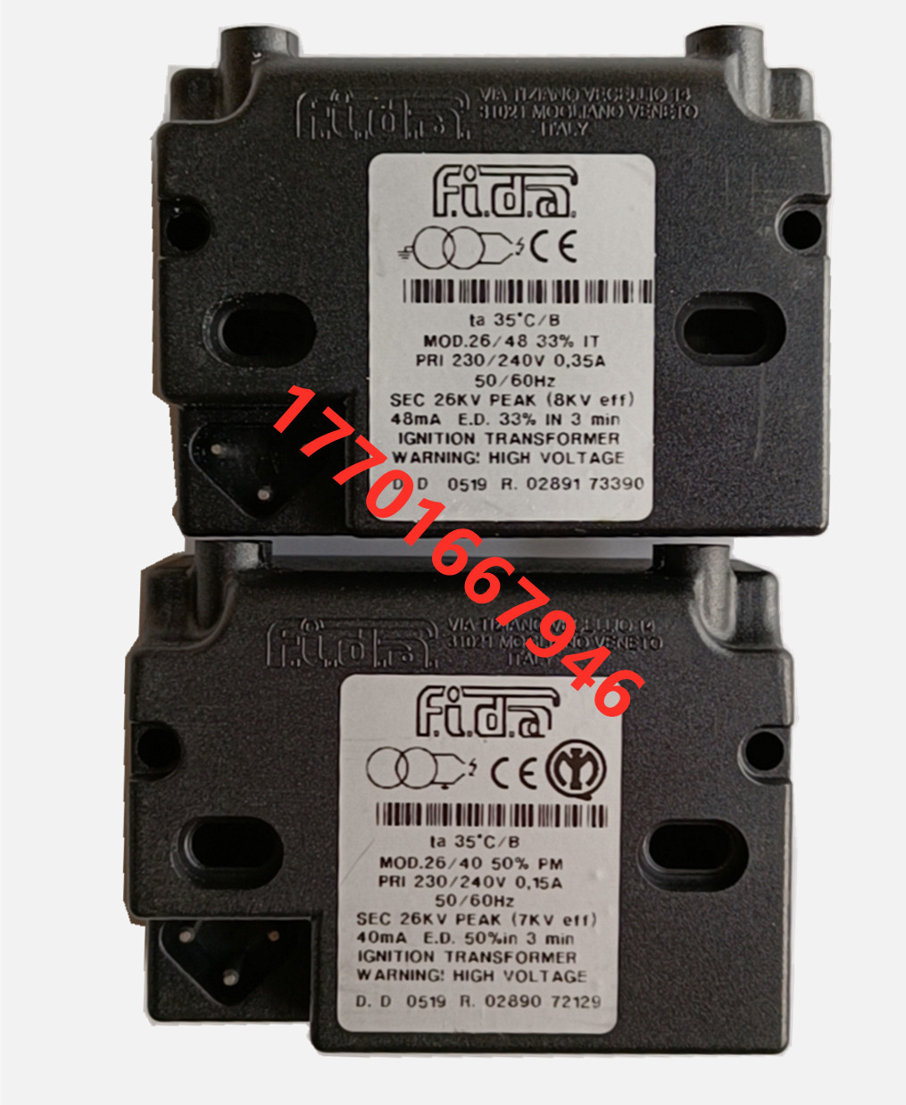 FIDA MOD 26 26 40 50% PM) MOD FIDA26 48 26 26 33% 33% IT 48MA TRANSFORMER