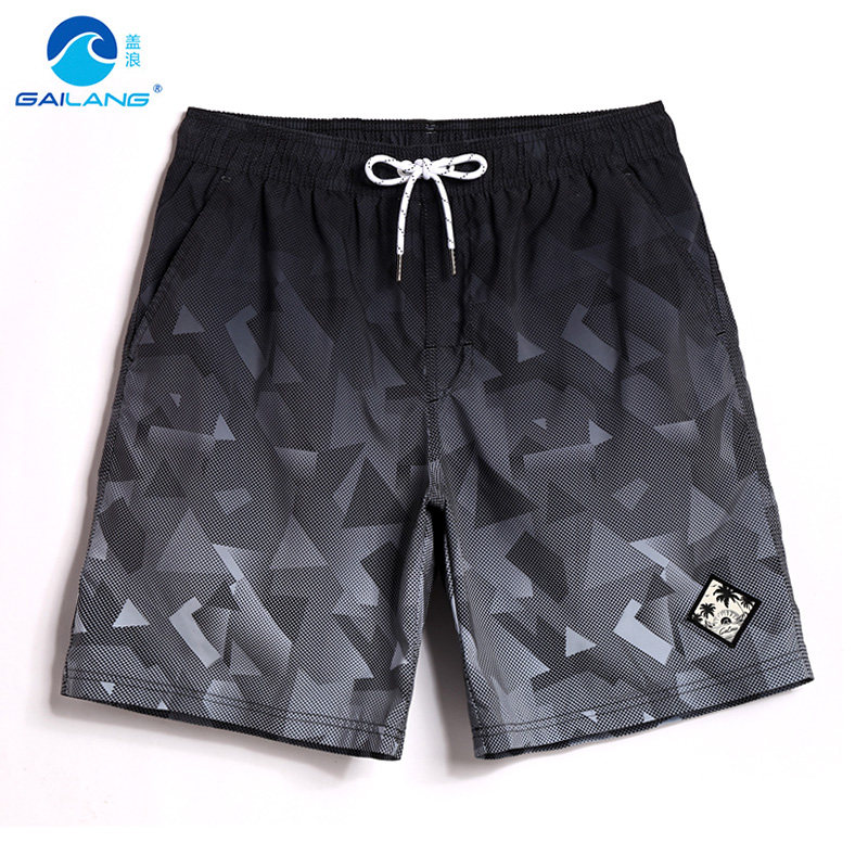 Beach pants men's quick-drying can go into the water seaside vacation shorts large size shorts liner flat angle anti-embarrassment five-point swimming trunks