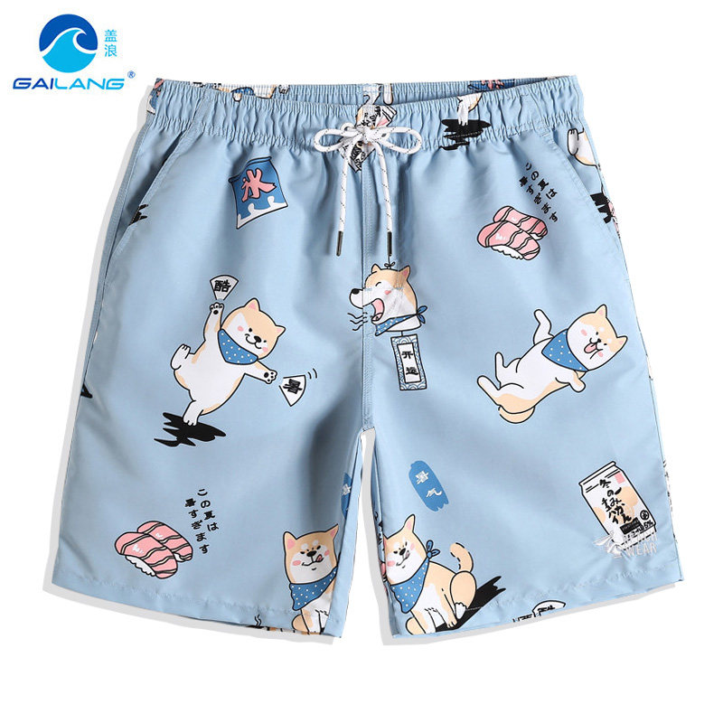 Cover Wave Cartoon Cartoon Men's Speed Dry Loose Shorts Downy Sandy Beach Pants Seaside Resort Spa Swimming Trunks