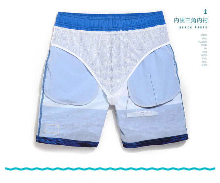 Gailang stretch kỳ nghỉ bãi biển quần của nam giới nhanh chóng làm khô lỏng kích thước lớn thể thao dưới nước quần short với lót in quần lớn 	quần đi biển cho bé trai