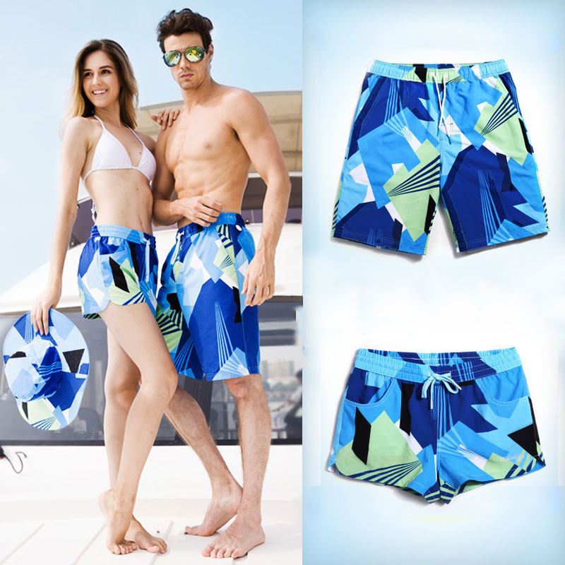 Gina Summer Couple Beach Pants Men's Speed Dry Seaside Resort Large Size Easy 50% Pants Swimshorts Shorts Shorts Women
