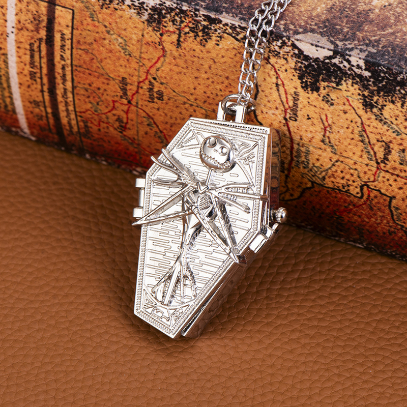 Large Diamond-Shaped Silver Skull Ghost Coffin Devil Pocket Watch Quartz Watch Ghost Head Necklace Pendant Watch Large Diamond-Shaped Silver Skull Ghost Coffin Devil Pocket Watch Quartz Watch Ghost Head Necklace Pendant Watch