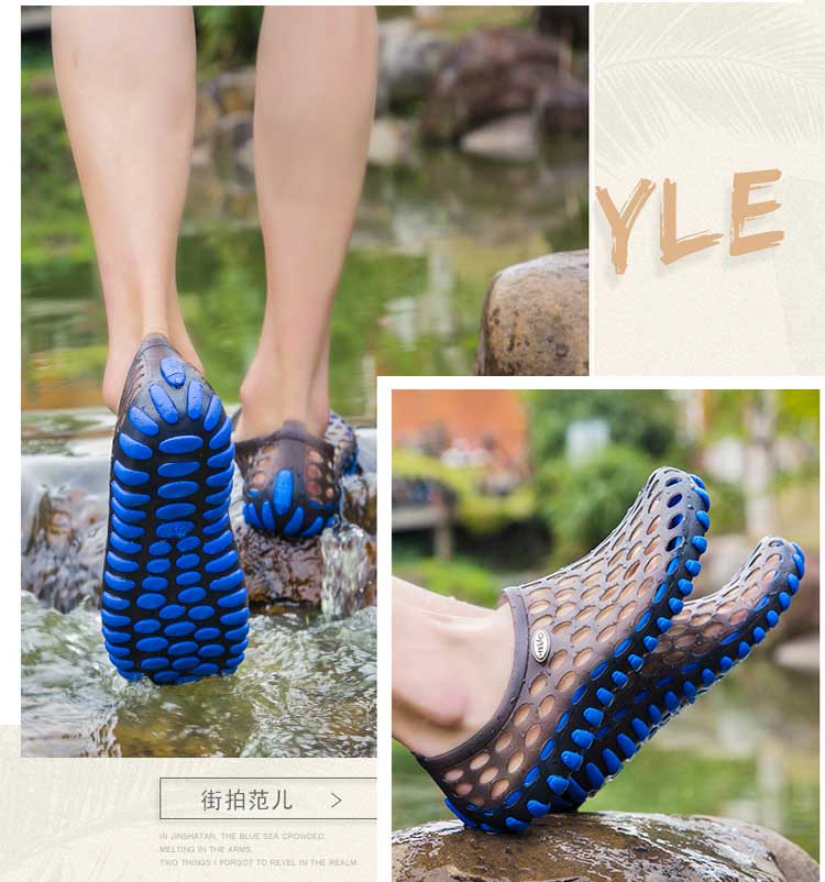 Mùa hè nam lỗ giày dép đi biển dép dép nam phiên bản Hàn Quốc của dép yến sào baotou đôi dép và dép giày sandal nam
