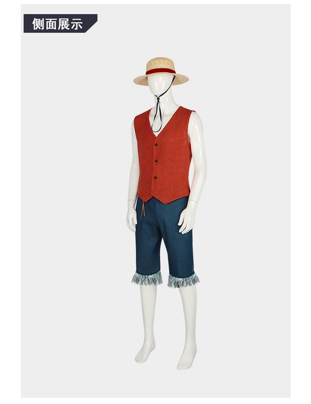 One Piece cos phù hợp với phiên bản thực tế của Mũ Rơm Luffy cosplay quần áo trang phục phim hoạt hình Halloween trình diễn trang phục bộ hoàn chỉnh
