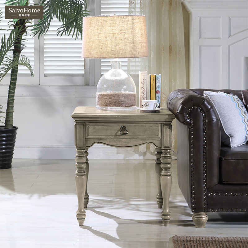 Luxurious family full solid wood small tea table American solid wood home corner a few brief modern living room Home sofa Edge a few