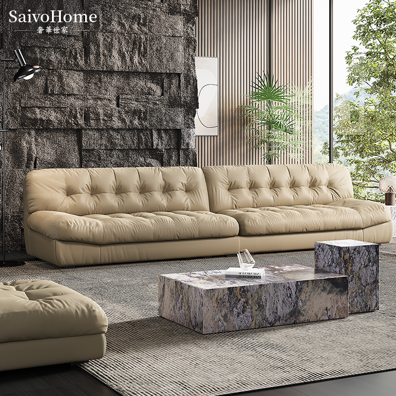 Italian minimal leather sofa baxter clouds found light luxury leather sofa hair small household type