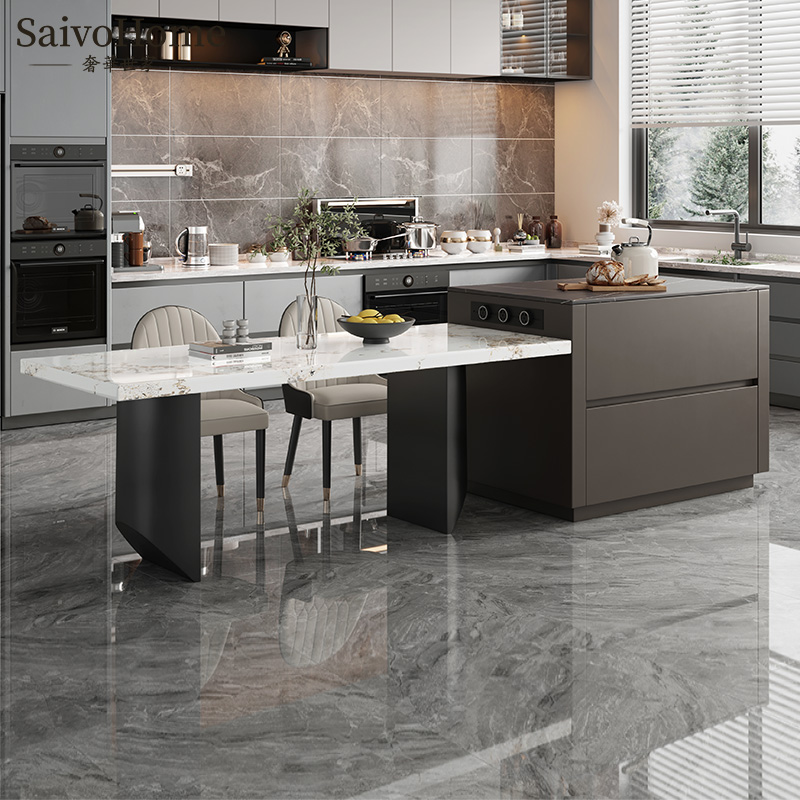 Slate island table one light luxury modern island table home multi-functional storage bar cooking table customization