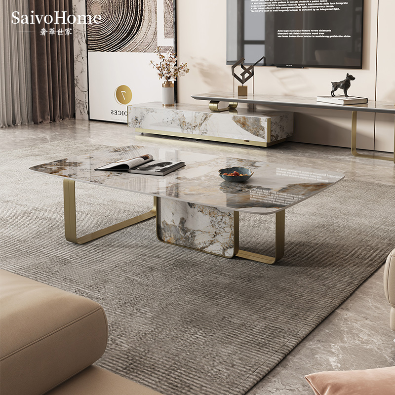 Luxury Shijiao Rock Tea Several Combination of Considerable Light Luxury Designer Living Room Small Household Tea Table Combination