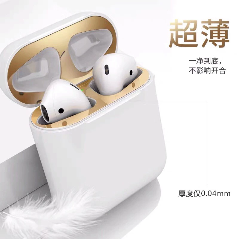 Miếng dán chống bụi tai nghe bluetooth Airpods3 film bìa trong kim loại miếng dán tai nghe bluetooth phụ kiện bảo vệ làm sạch film - Phụ kiện MP3 / MP4