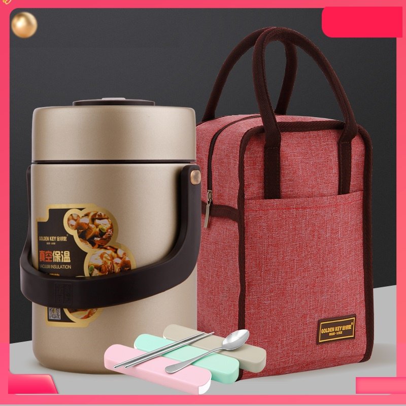 Japanese porridge artifact Portable student cup large capacity stew pot Super long insulation bento box bucket Small soup pot smoldering pot