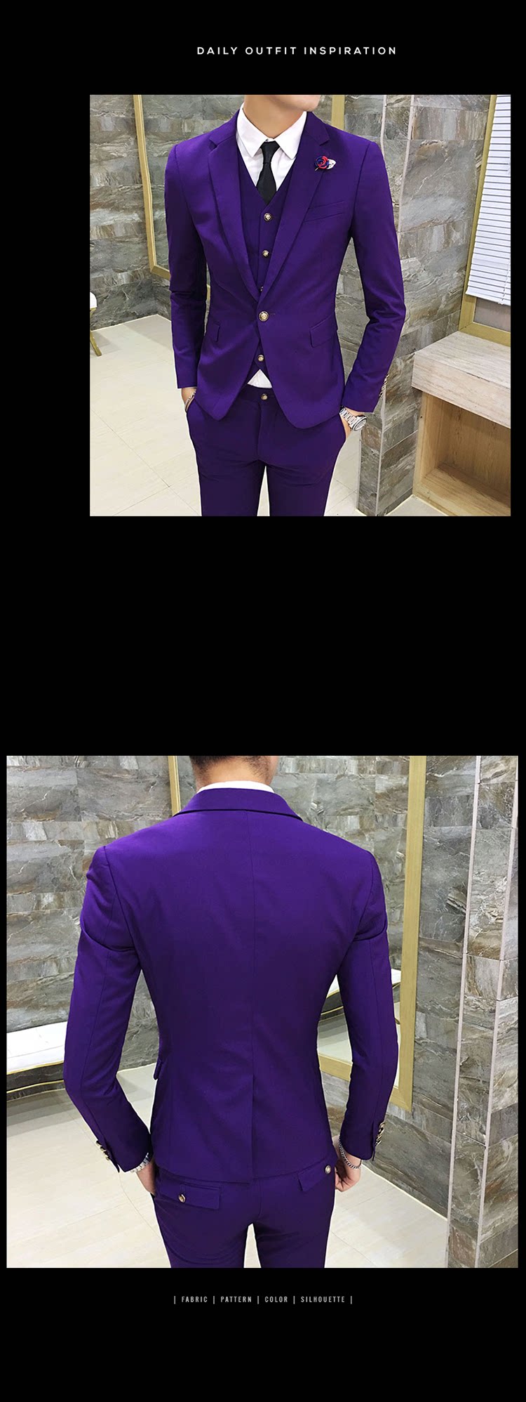 Costume homme en coton pour automne - Ref 1554651 Image 17