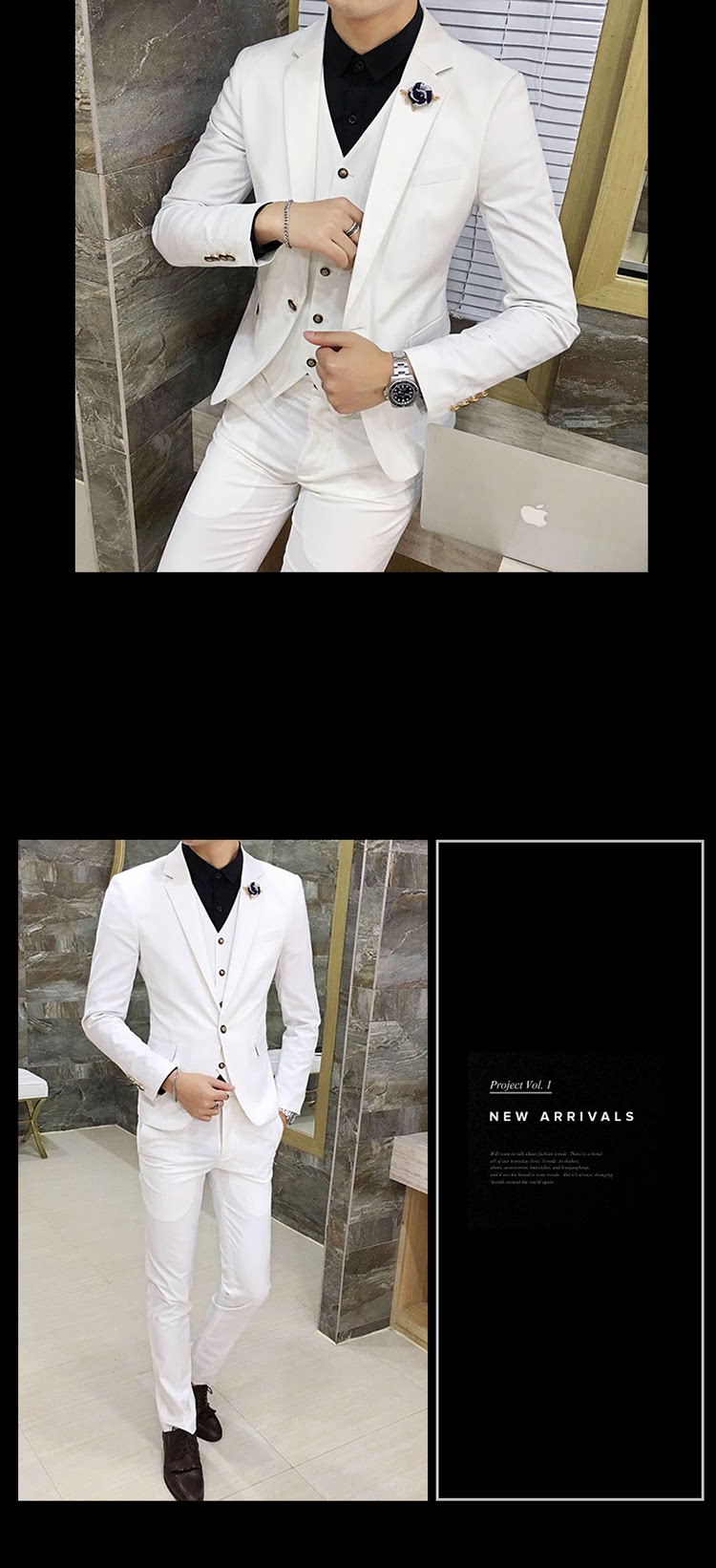 Costume homme en coton pour automne - Ref 1554651 Image 25