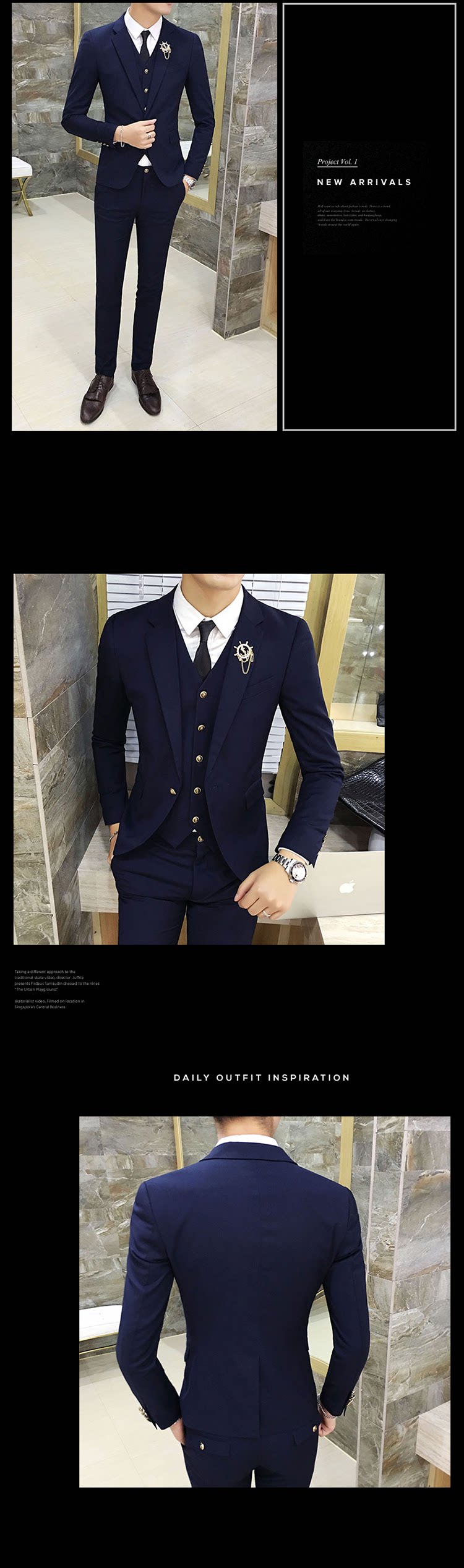 Costume homme en coton pour automne - Ref 1554651 Image 12