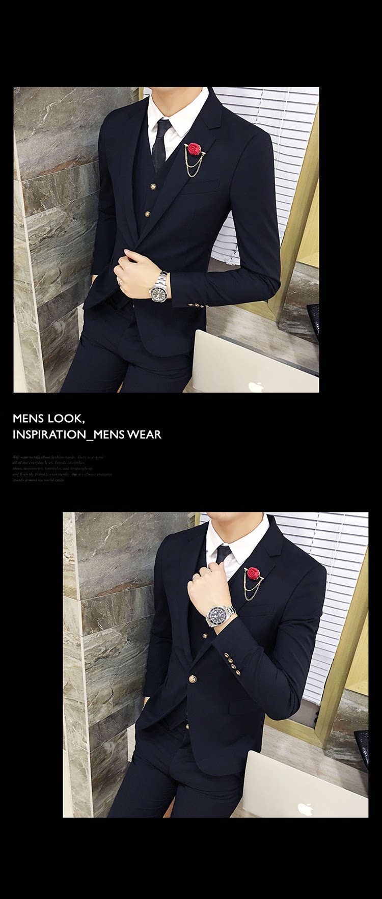 Costume homme en coton pour automne - Ref 1554651 Image 28