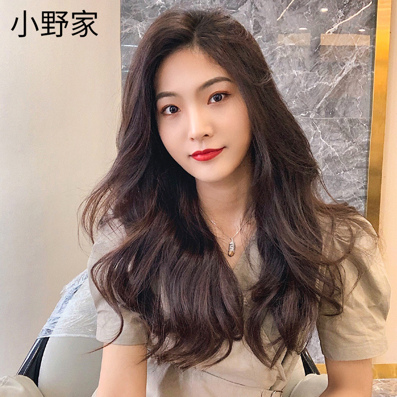 Small wild home wig female light thin hand woven lace big back head large wave long curly hair live-action hair net red wig cover