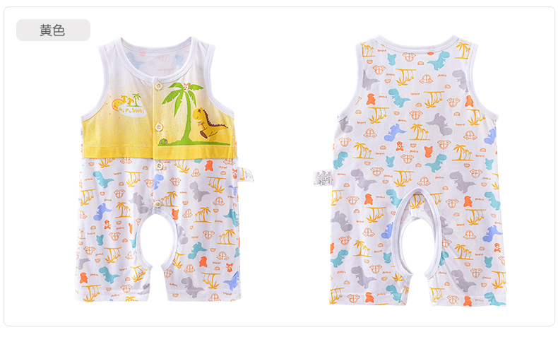 Tong tai mùa hè bé ngắn tay bông đa dạng của quần áo bé romper jumpsuit [200-100]