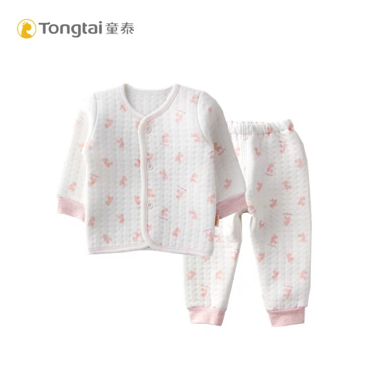 Tong Tai mùa thu và mùa đông đồ lót nhiệt cho bé làm dày quần áo nam và nữ quần áo phù hợp với trẻ em 1-3 tuổi quần lót bé gái
