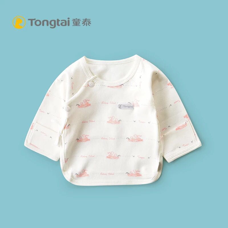 Tongtai Xuân Thu single-layer sơ sinh dài tay nửa lại chỉnh sửa nam và nữ đồ lót bé trên quần áo trẻ em bông.