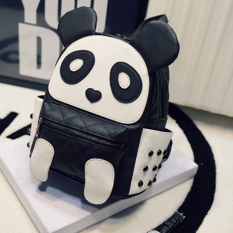 Fashion Cute Panda Faux Leather Mini Backpack Bookbag Bag eBay