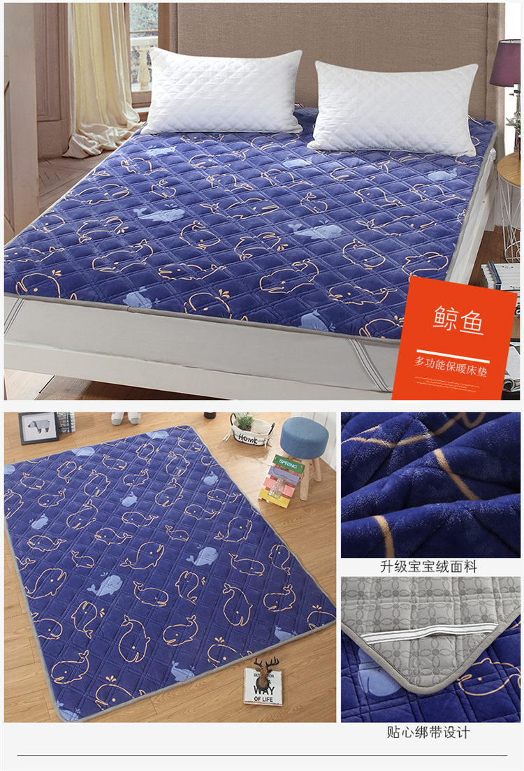 Có thể giặt được flannel nệm giường nhíp mat mat 1,5m1,8 giường 2 m mỏng phần nhung san hô đệm lò xo hanvico