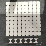 Викторианская восьмиугольная плитка Черно -белая проверяемая наземная плитка французская мозаика Баос