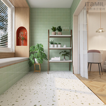 Green tile toilet tile tile small fresh tile tile tile Nordic kitchen all - ceramic 150x150 antique tile