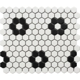 Романтическая французская стиль белая черная мозаичная плитка шестиугональные плитки в северных магазинах, ванная кирпичная настенная плитка