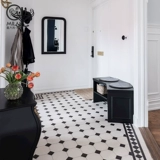 Викторианская восьмиугольная плитка Черно -белая проверяемая наземная плитка французская мозаика Баос