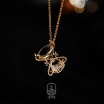 Time hourglass French romantic theme fairy accessories pack 18K real gold inlaid zircon necklace