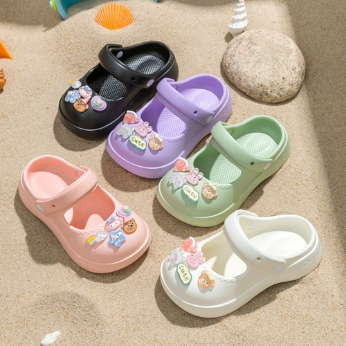 Детские летние тапочки, нескользящие туфли, пляжная обувь для принцессы, слайдеры, подходит для подростков, семейный стиль