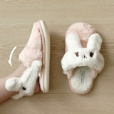 Детские тапочки, зимняя милая нескользящая обувь, флисовые удерживающие тепло туфли