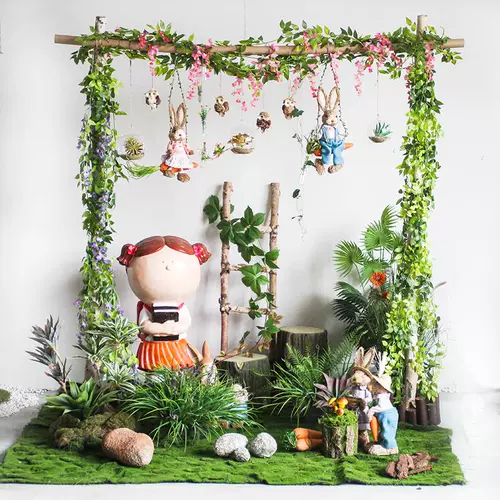 Двор, балкон, сад, ландшафтный дизайн, мягкие аксессуары, подвеска для детского сада, экологически инновационные растения, угловой реквизит для витрины на окне