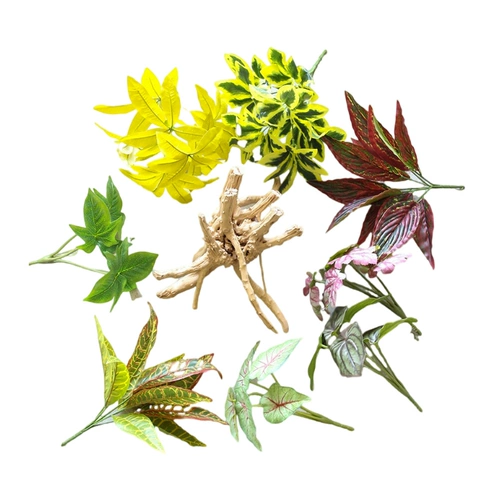 Высокая имитация зеленого растения, одно большое листовое растение, ресторан, торговый центр, окно, озеленение, украшение для детского сада, угол растения