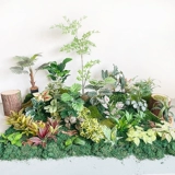 Высокая имитация зеленого растения, одно большое листовое растение, ресторан, торговый центр, окно, озеленение, украшение для детского сада, угол растения