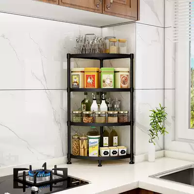 Stainless steel kitchen rack 304 floor multi-layer triangle corner corner rack pot shelf multifunctional kitchen utensils