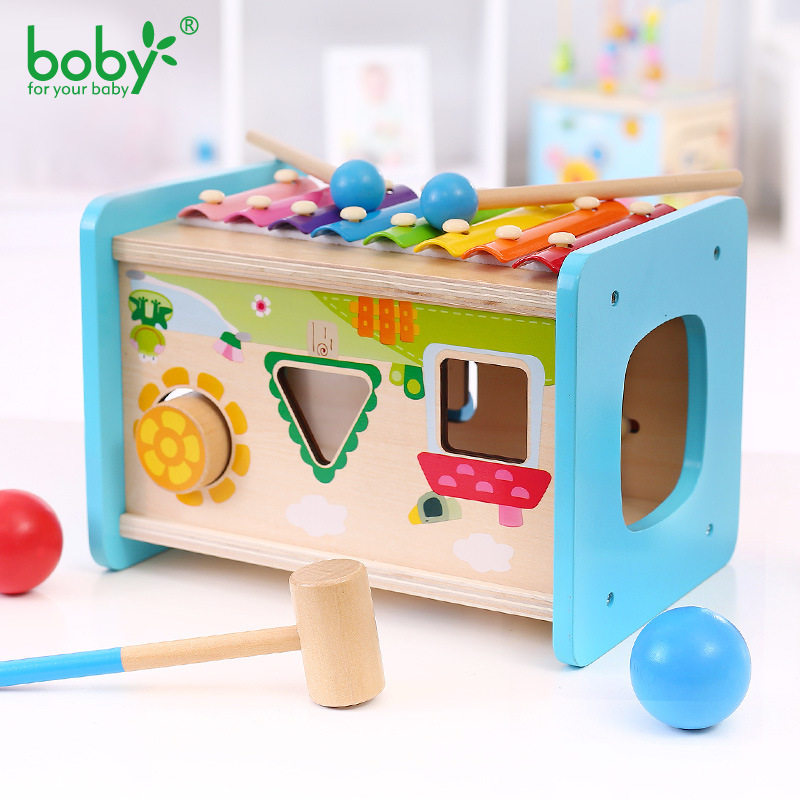 Baby boy knocks on the ball knocks on stage 8 soundtrack music toy 1-2-3-year-old boy girl's puzzle building blocks