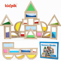 kidpik wooden sound acrylic rainbow Sensory visual oversized creative building blocks Childrens baby toy gift