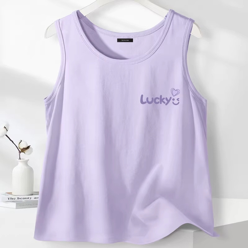 Purple Women's Sleeveless Tank Top 2026 New Style, Super Stylish Outerwear, Women's Top, Pure Cotton Camisole for Layering, Summer Purple Women's Sleeveless Tank Top 2026 New Style, Super Stylish Outerwear, Women's Top, Pure Cotton Camisole for Layering, Summer